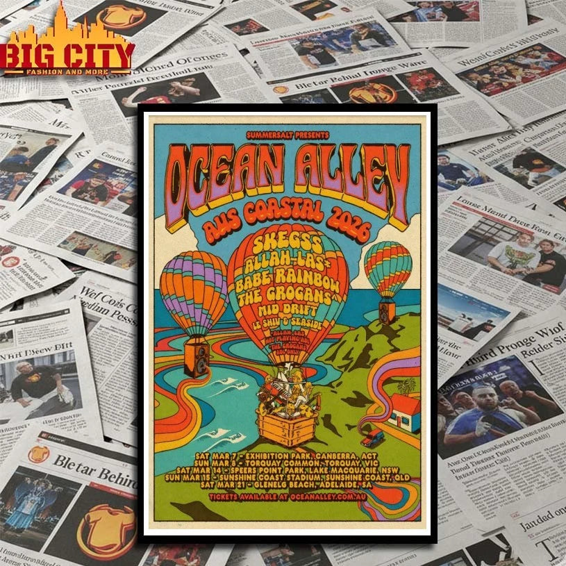 Ocean Alley Aus Coastal 2026 Tour Poster shirt