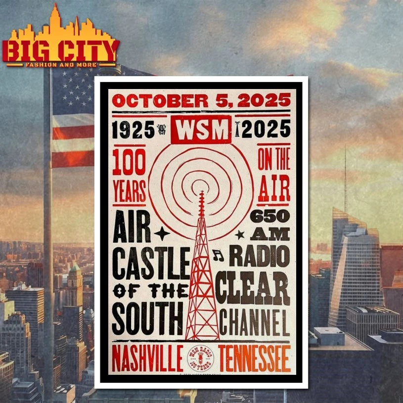 October 5, 2025 1925-2025 WSM TURN 100 Years On The Air Nashville, TN Poster Shirt