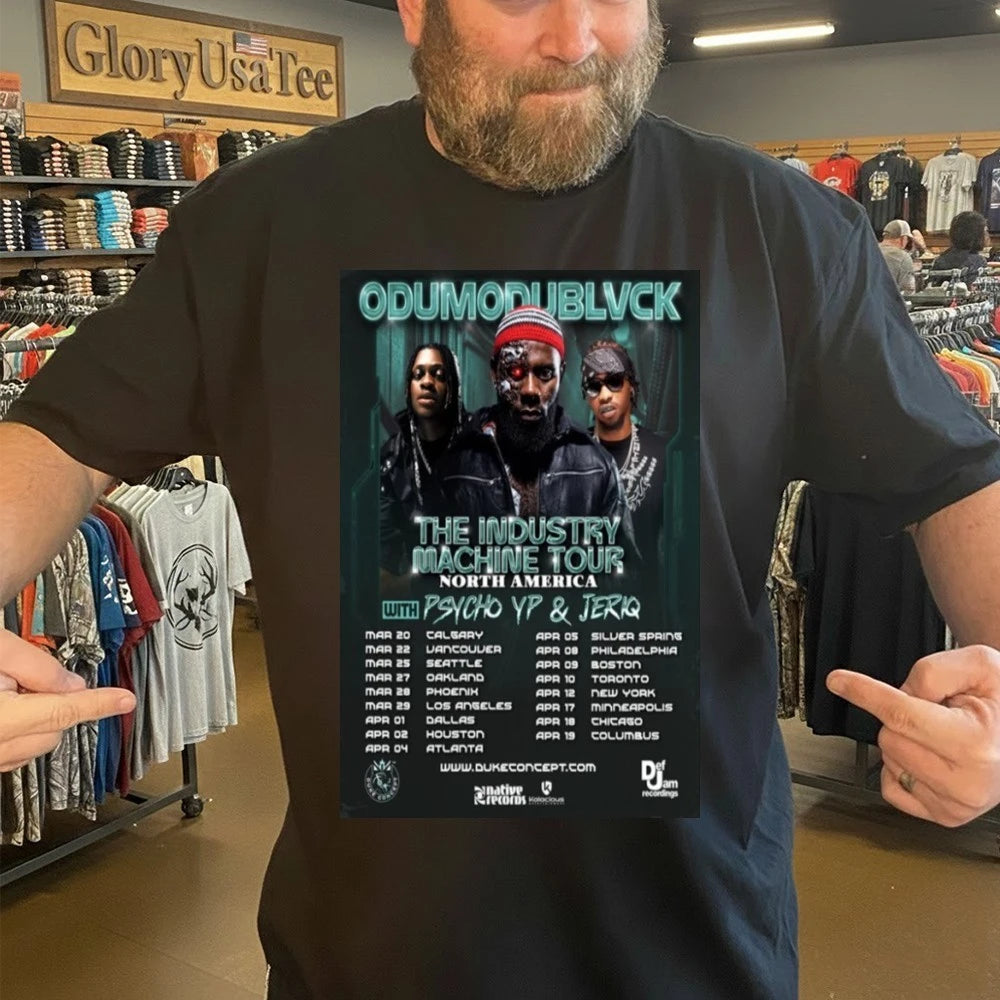 Odumodu Blvck The Industry Machine Tour North America 2026 Poster Shirt