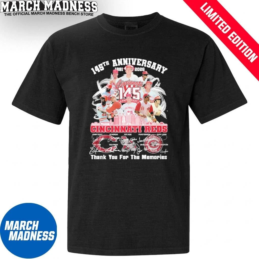 Official 145th Anniversary 1881-2026 Cincinnati Reds Thank You For The Memories Shirt