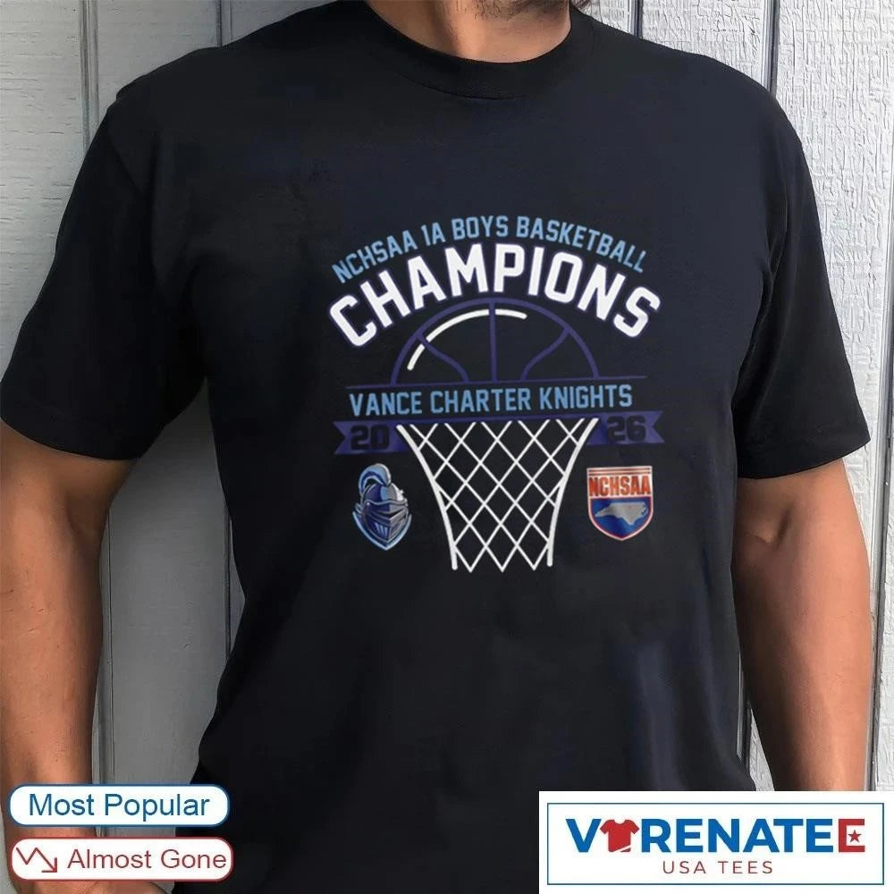Official 1A Boys Basketball Champions Vance Charter Knights 2026 NCHSAA T-Shirt