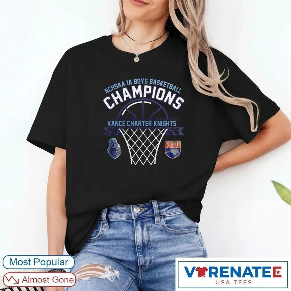 Official 1A Boys Basketball Champions Vance Charter Knights 2026 NCHSAA T-Shirt