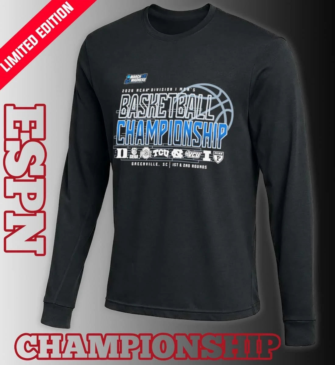 Official 1st, 2nd Rounds 2026 NCAA DI Men’s Basketball Championship – Greenville Shirt