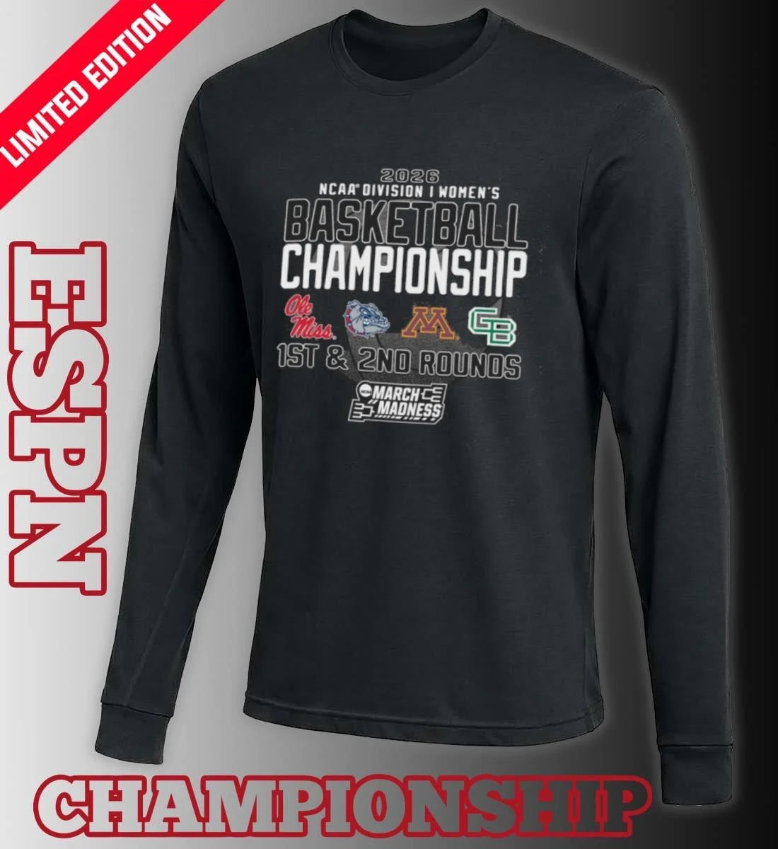 Official 1st, 2nd Rounds 2026 NCAA DI Women’s Basketball Championship – Minneapolis, MN Shirt