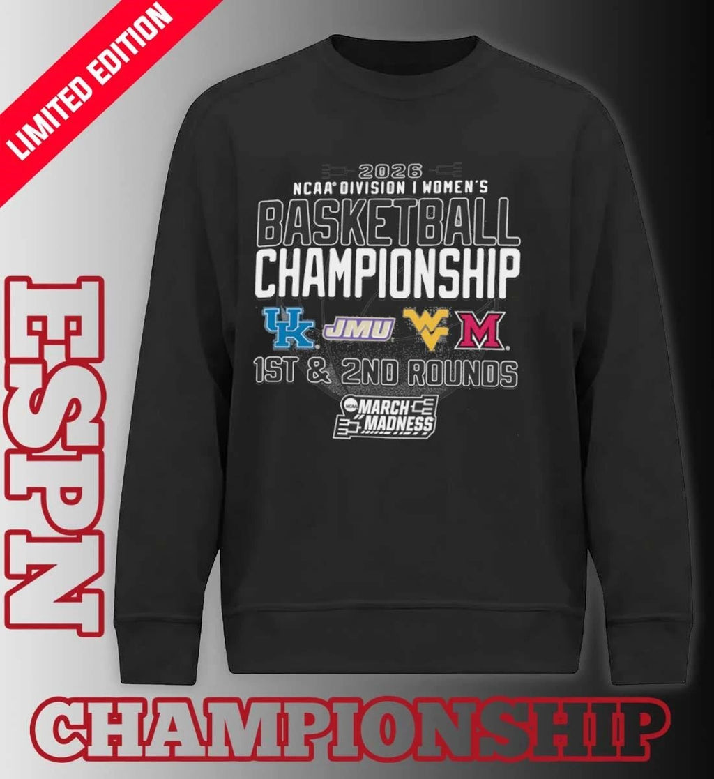 Official 1st, 2nd Rounds 2026 NCAA DI Women’s Basketball Championship – Morgantown, WV Shirt