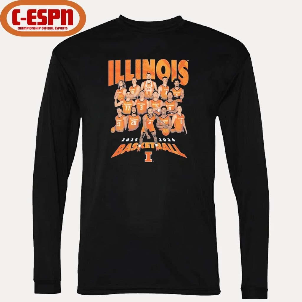 Official 2025-2026 Illinois Men’s Basketball Team Shirt
