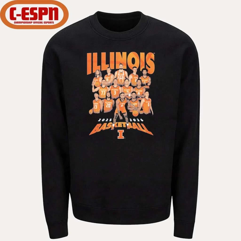 Official 2025-2026 Illinois Men’s Basketball Team Shirt