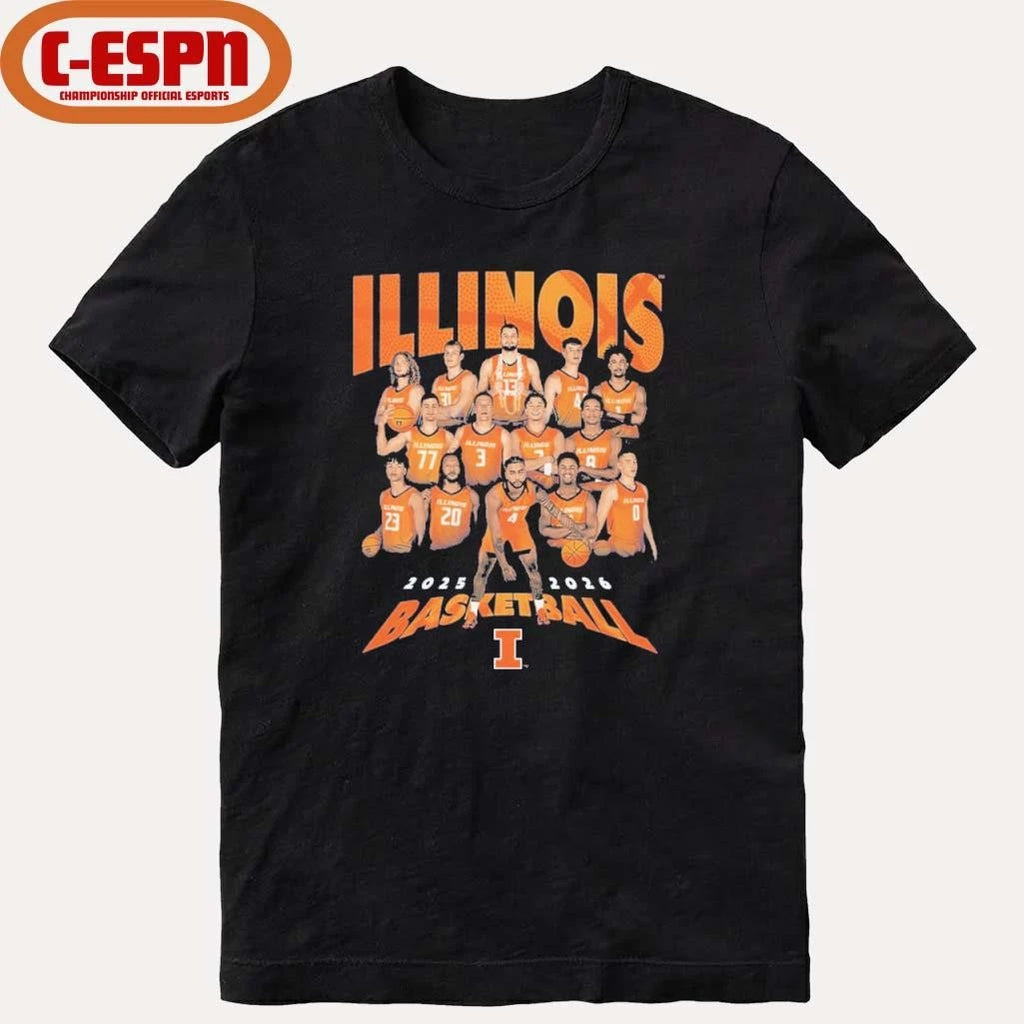 Official 2025-2026 Illinois Men’s Basketball Team Shirt
