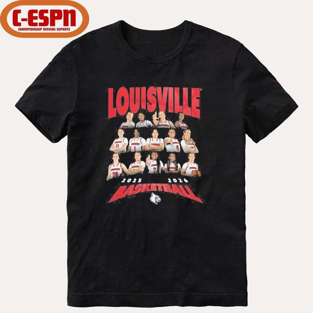 Official 2025-2026 Louisville Women’s Basketball Team Shirt
