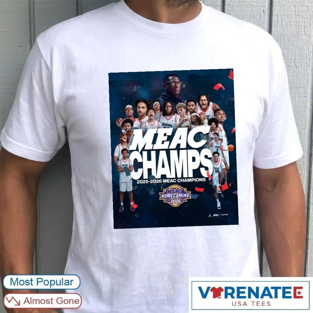 Official 2025-2026 MEAC Tournament Champions Howard Men’s Basketball Poster T-Shirt
