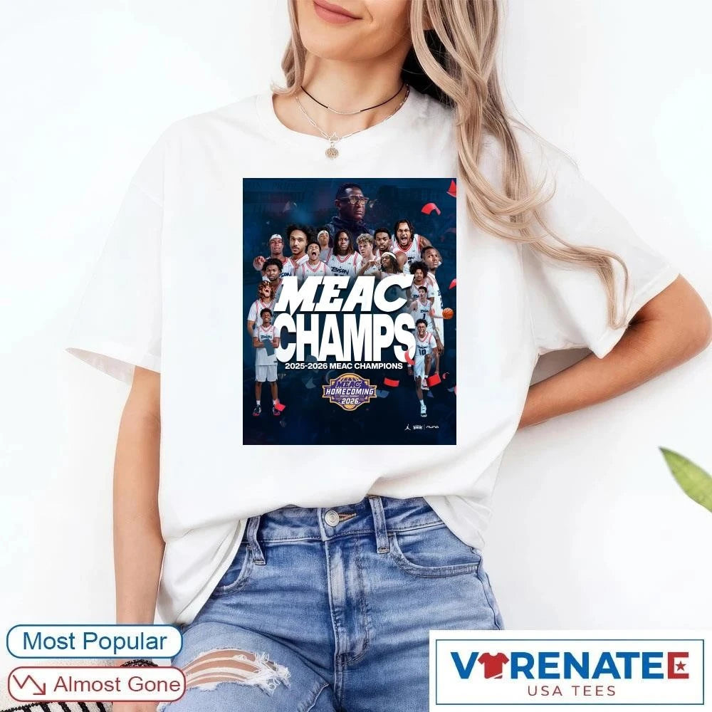 Official 2025-2026 MEAC Tournament Champions Howard Men’s Basketball Poster T-Shirt