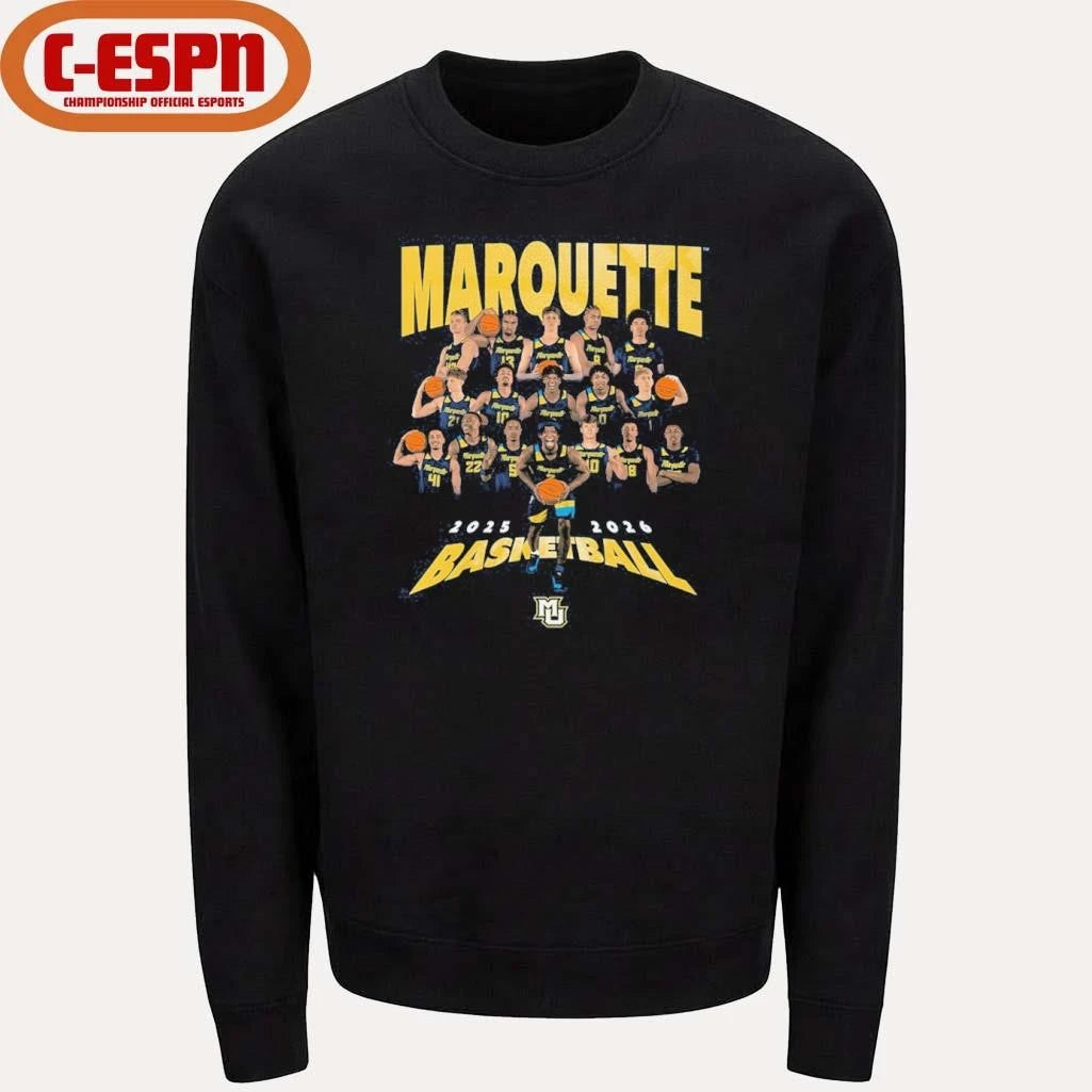 Official 2025-2026 Marquette Men’s Basketball Team Shirt