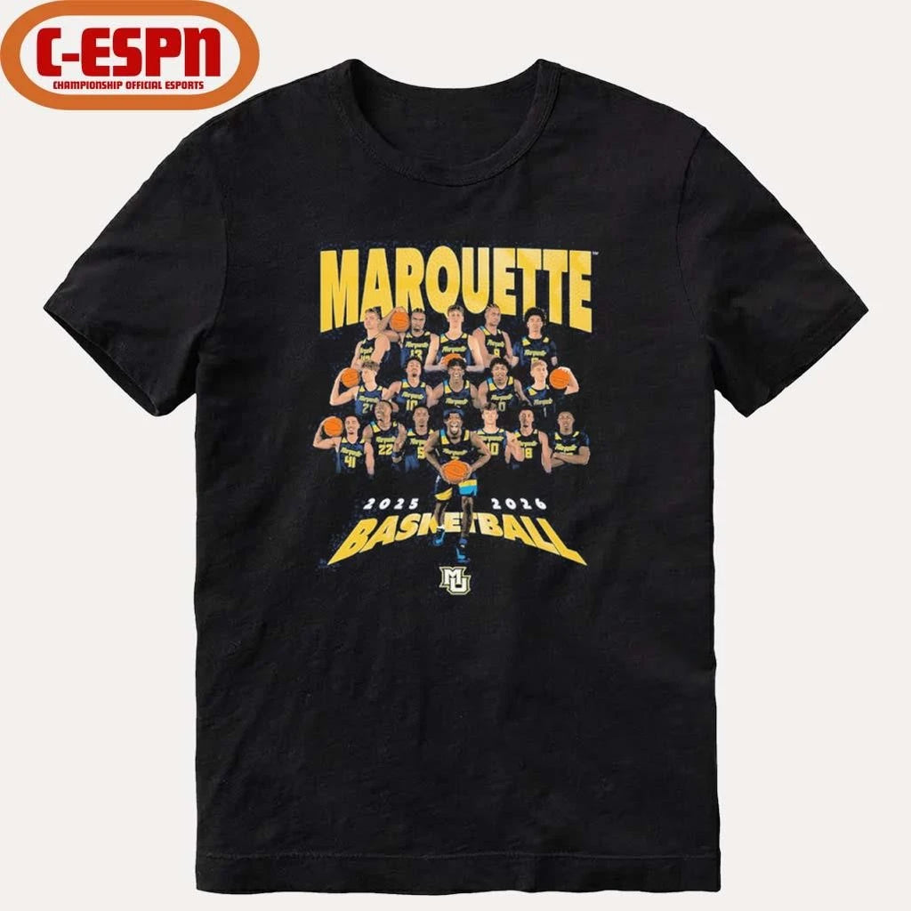 Official 2025-2026 Marquette Men’s Basketball Team Shirt