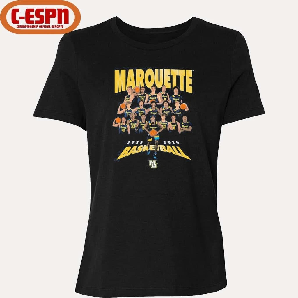 Official 2025-2026 Marquette Men’s Basketball Team Shirt