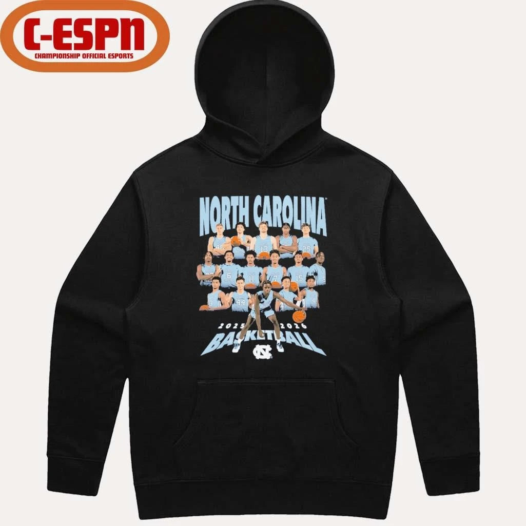 Official 2025-2026 North Carolina Men’s Basketball Team Shirt