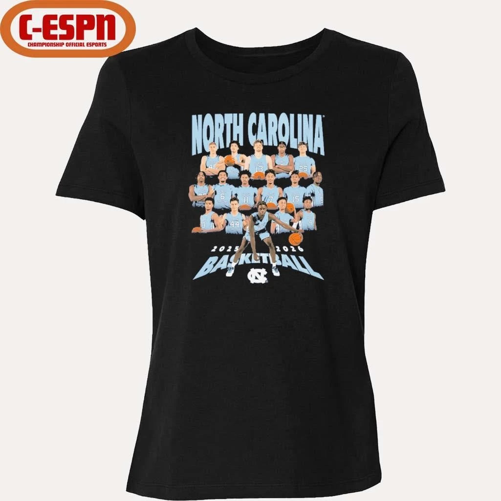 Official 2025-2026 North Carolina Men’s Basketball Team Shirt