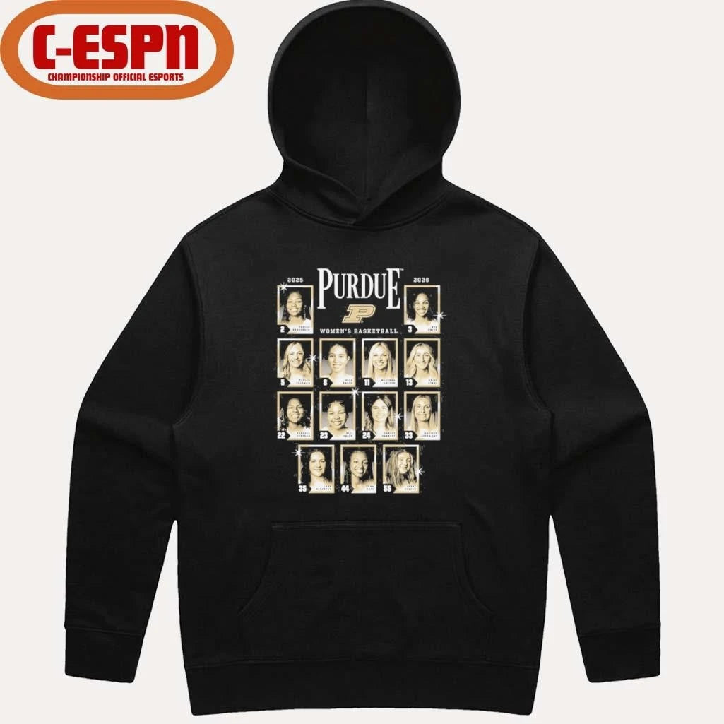 Official 2025-2026 Purdue Women’s Basketball Yearbook Team Shirt