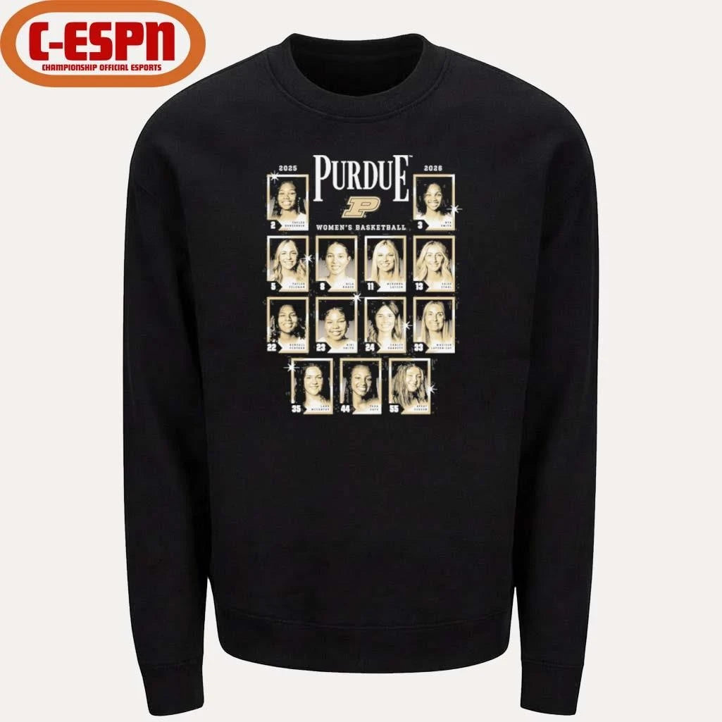 Official 2025-2026 Purdue Women’s Basketball Yearbook Team Shirt