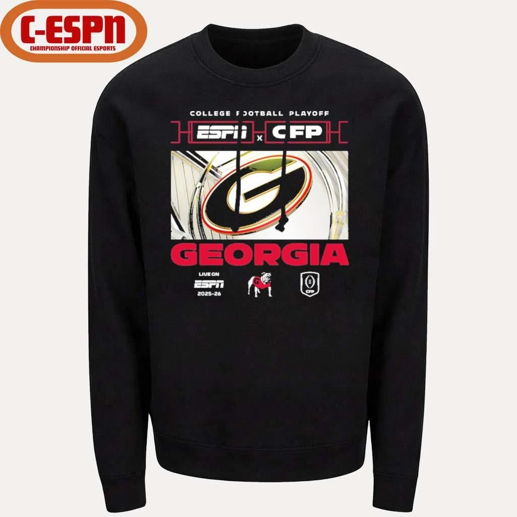 Official 2025-26 CFP Georgia Bulldogs Window Shirt