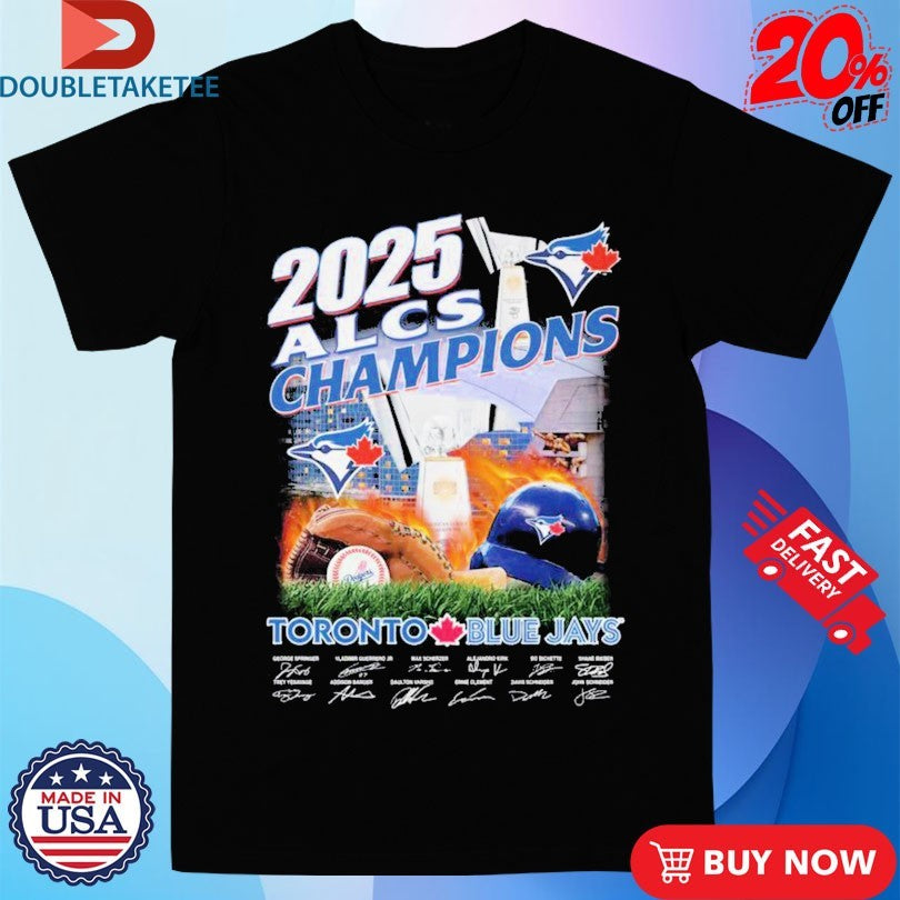 Official 2025 ALCS Champions Toronto Blue Jays Signatures Shirts