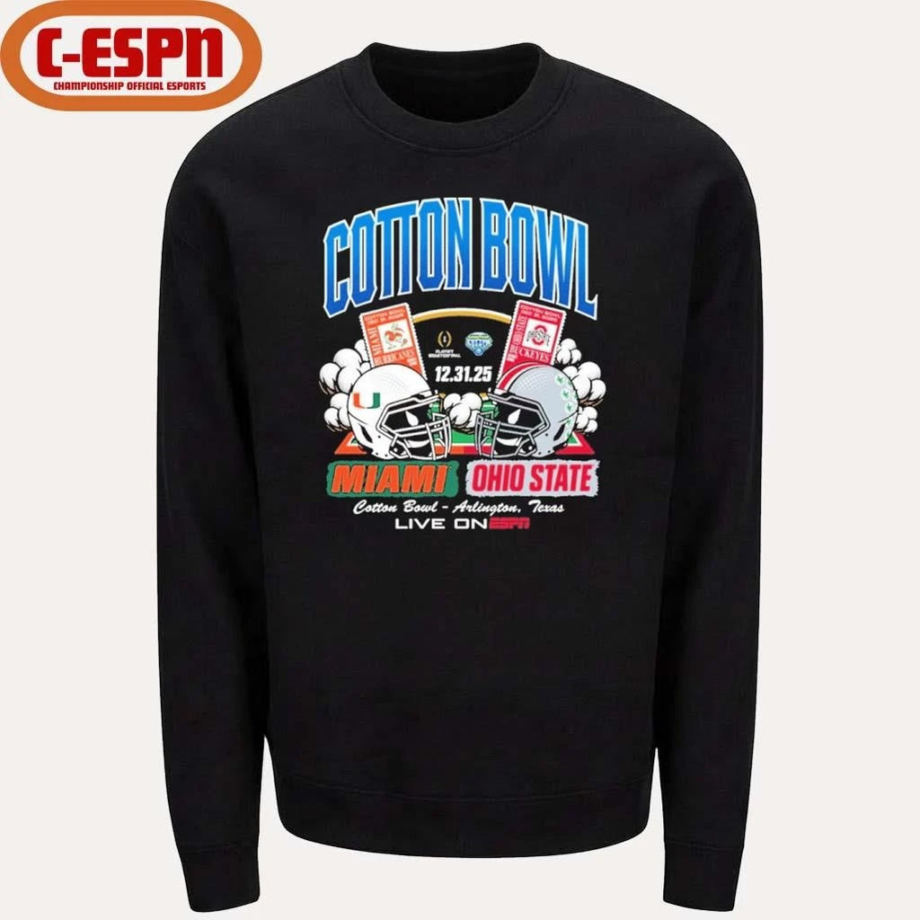 Official 2025 Cotton Bowl Head to Head Miami Vs OSU Shirt