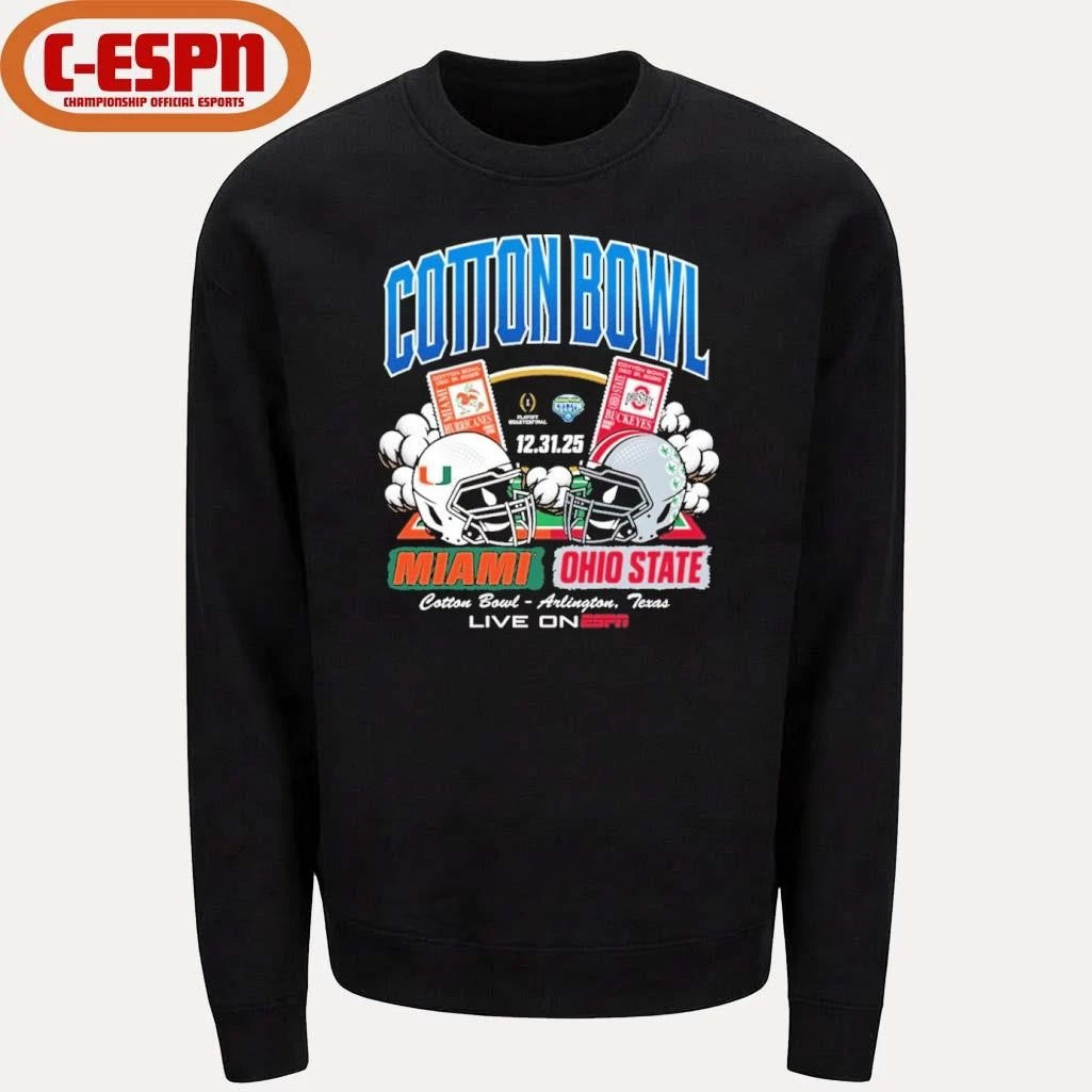 Official 2025 Cotton Bowl Head to Head Miami Vs OSU Shirt