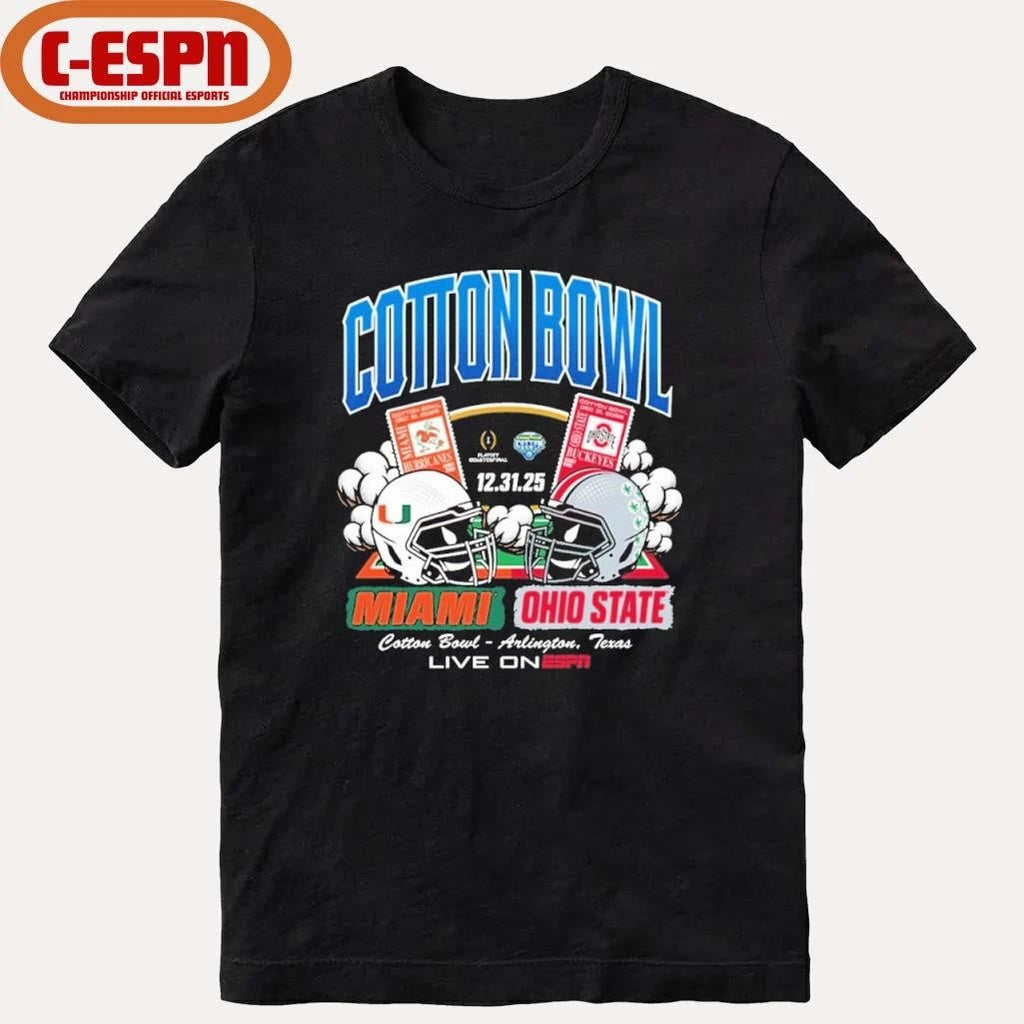 Official 2025 Cotton Bowl Head to Head Miami Vs OSU Shirt