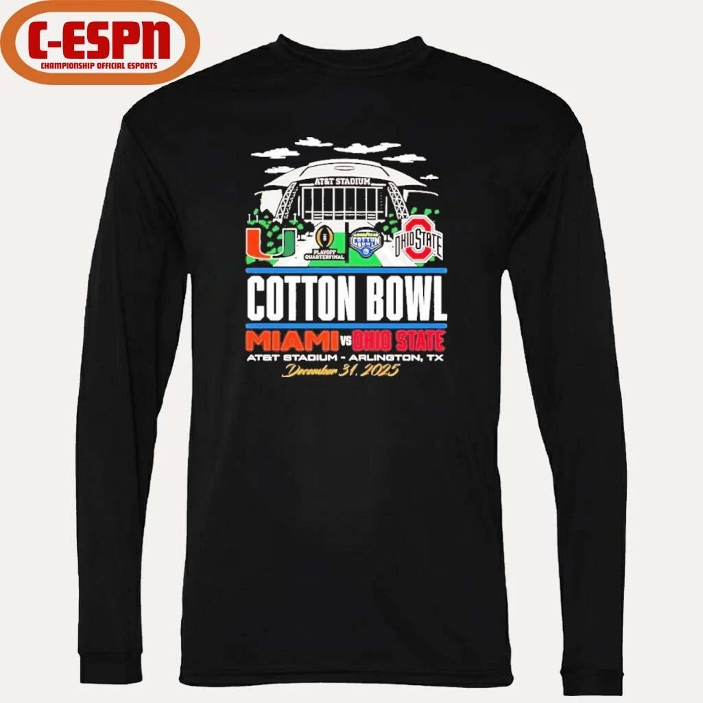 Official 2025 Cotton Bowl vs. Miami Stadium Shirt