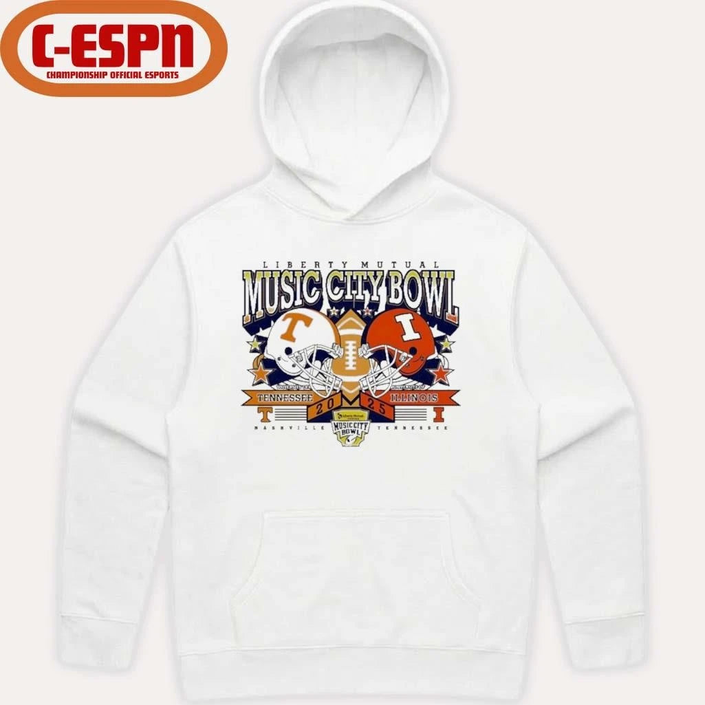 Official 2025 Music City Bowl Head To Head Tennessee Vs Illinois Shirt