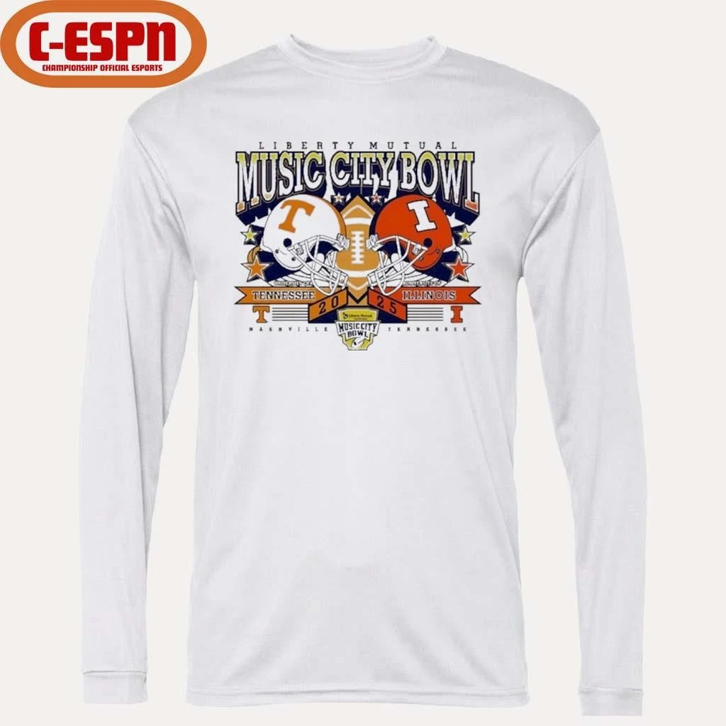 Official 2025 Music City Bowl Head To Head Tennessee Vs Illinois Shirt