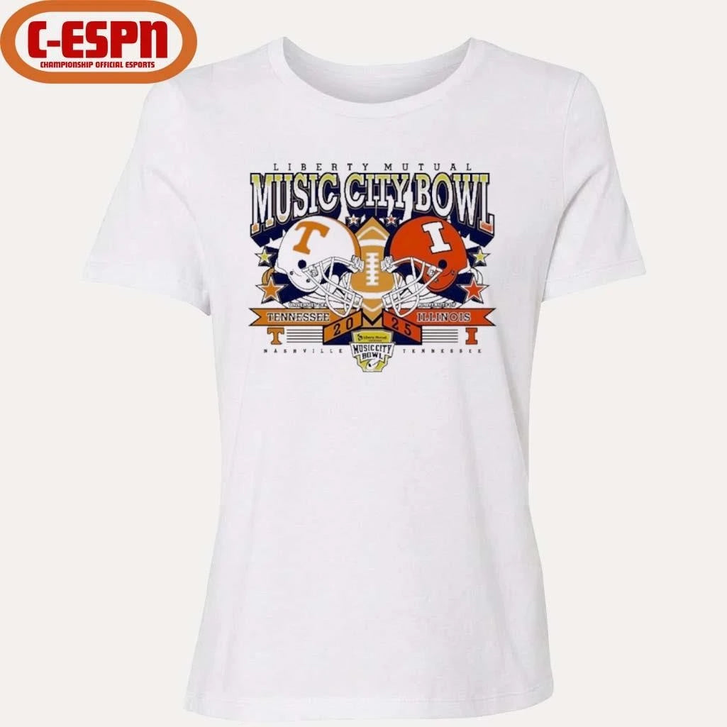 Official 2025 Music City Bowl Head To Head Tennessee Vs Illinois Shirt