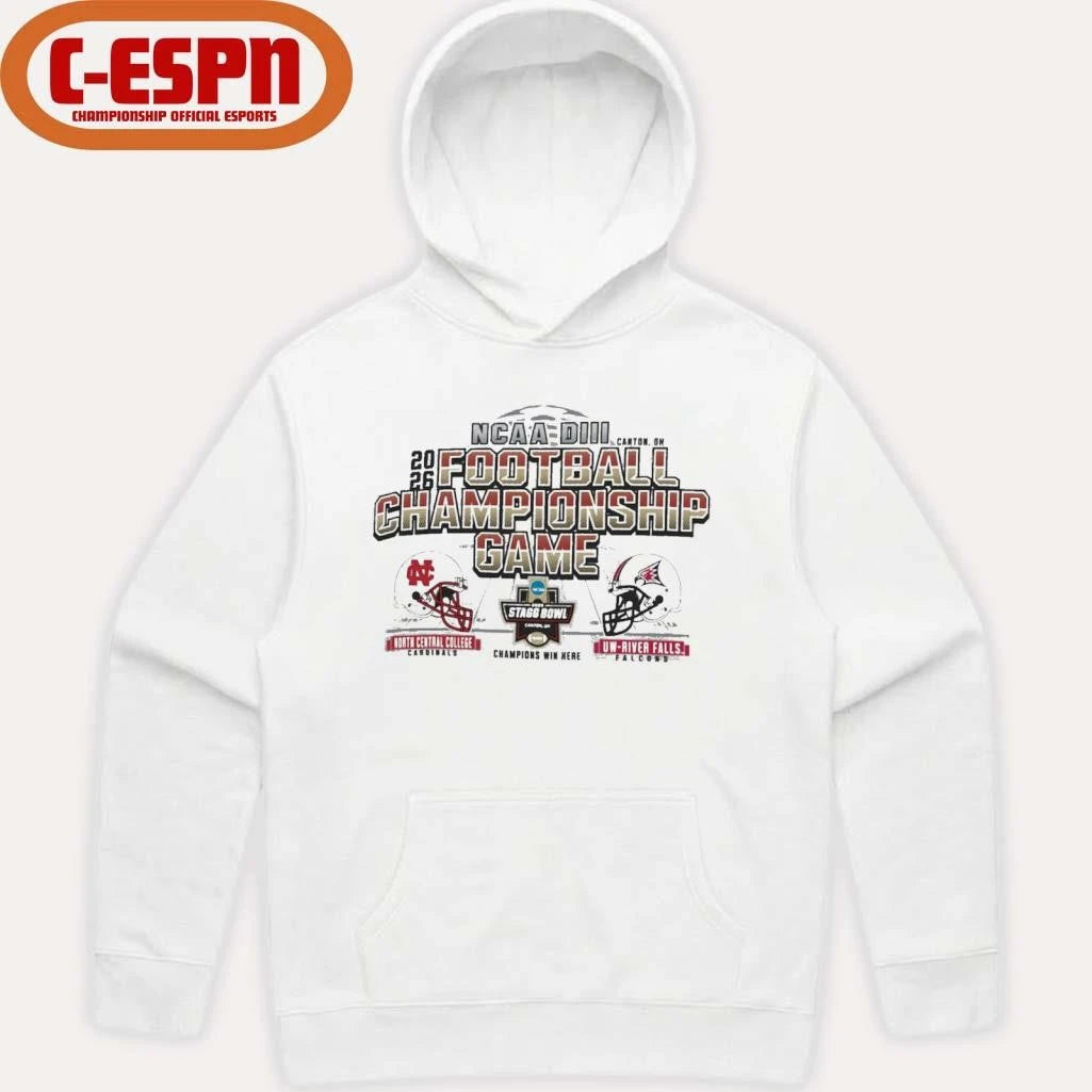 Official 2025 NCAA DIII Football Championship Game North Central College Cardinals Vs UW-River Falls Falcons – Canton, OH Shirt