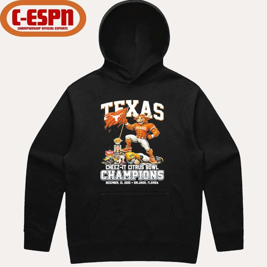 Official 2025 Texas Citrus Bowl Champions Longhorns Beat Wolverines Mascot Shirt