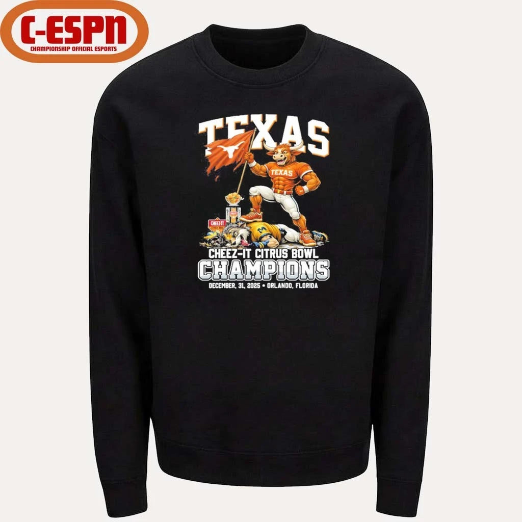 Official 2025 Texas Citrus Bowl Champions Longhorns Beat Wolverines Mascot Shirt