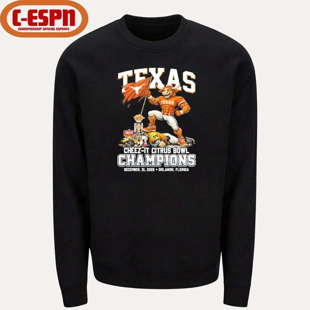 Official 2025 Texas Citrus Bowl Champions Longhorns Beat Wolverines Mascot Shirt