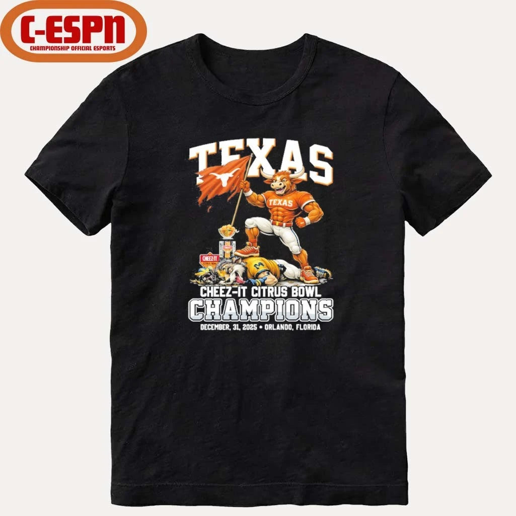 Official 2025 Texas Citrus Bowl Champions Longhorns Beat Wolverines Mascot Shirt