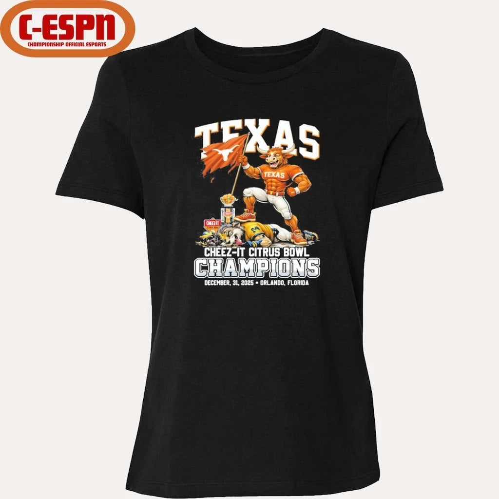 Official 2025 Texas Citrus Bowl Champions Longhorns Beat Wolverines Mascot Shirt