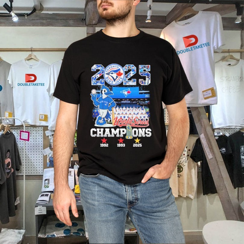 Official 2025 Toronto Blue Jays Canada World Series Champions Mascot Score Shirts