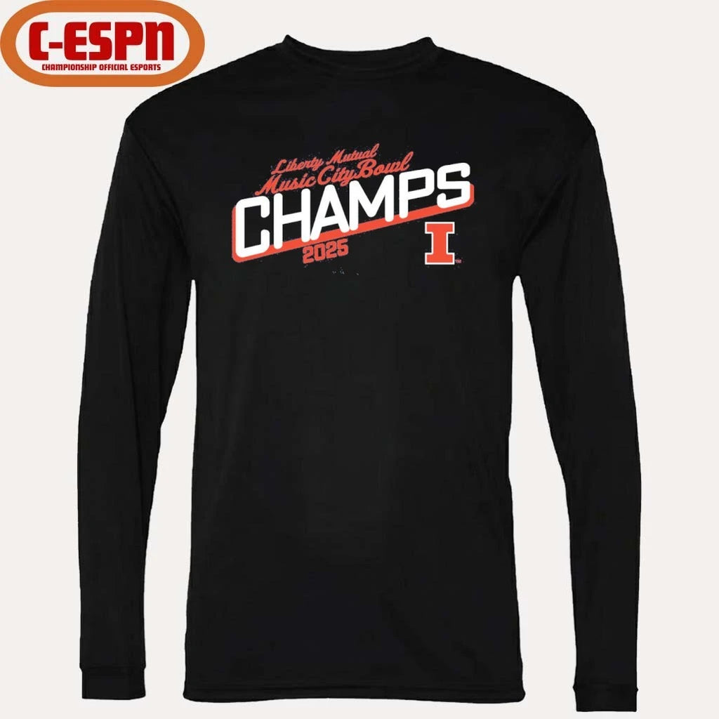 Official 2025 Transperfect Music City Bowl Illinois Champs Shirt