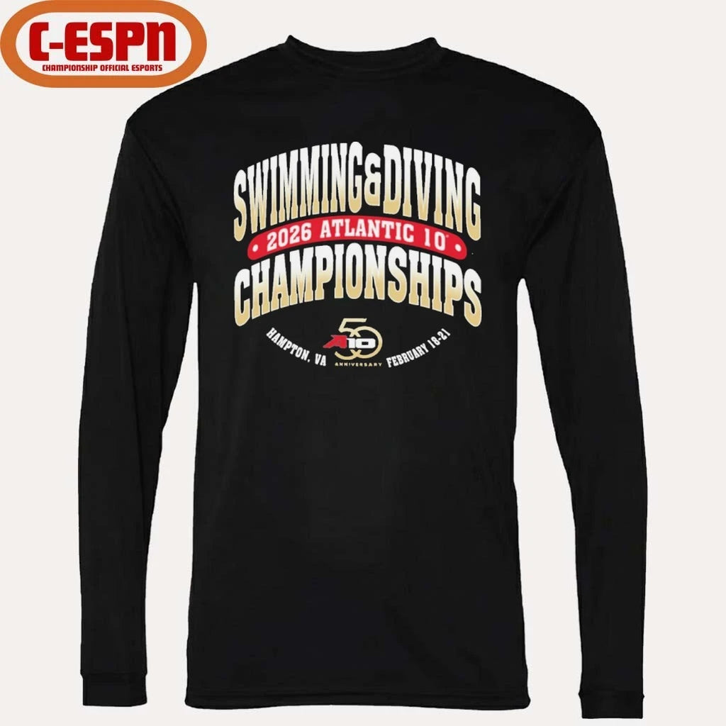 Official 2026 A-10 Swimming &amp; Diving Championships Shirt