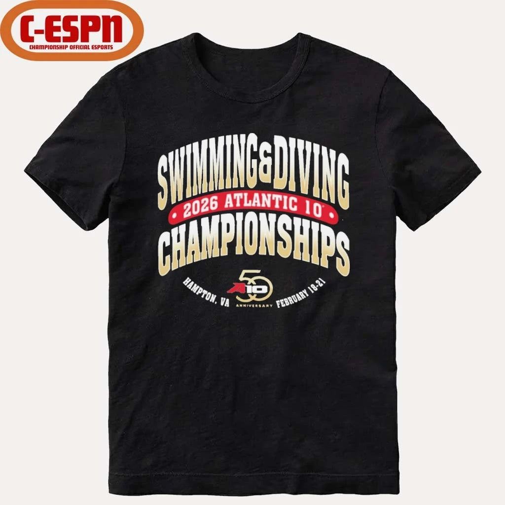 Official 2026 A-10 Swimming &amp; Diving Championships Shirt