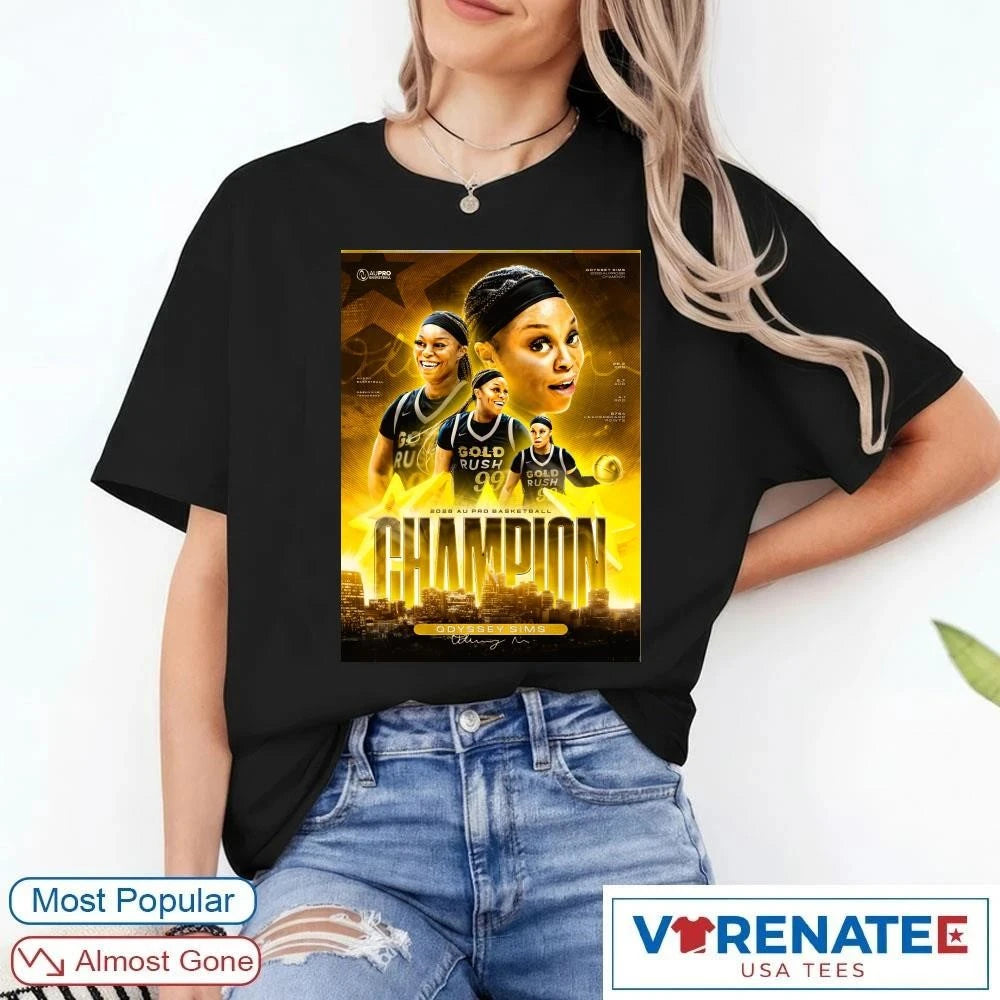 Official 2026 AU Pro Basketball Champion Odyssey Sims Signature Poster shirt