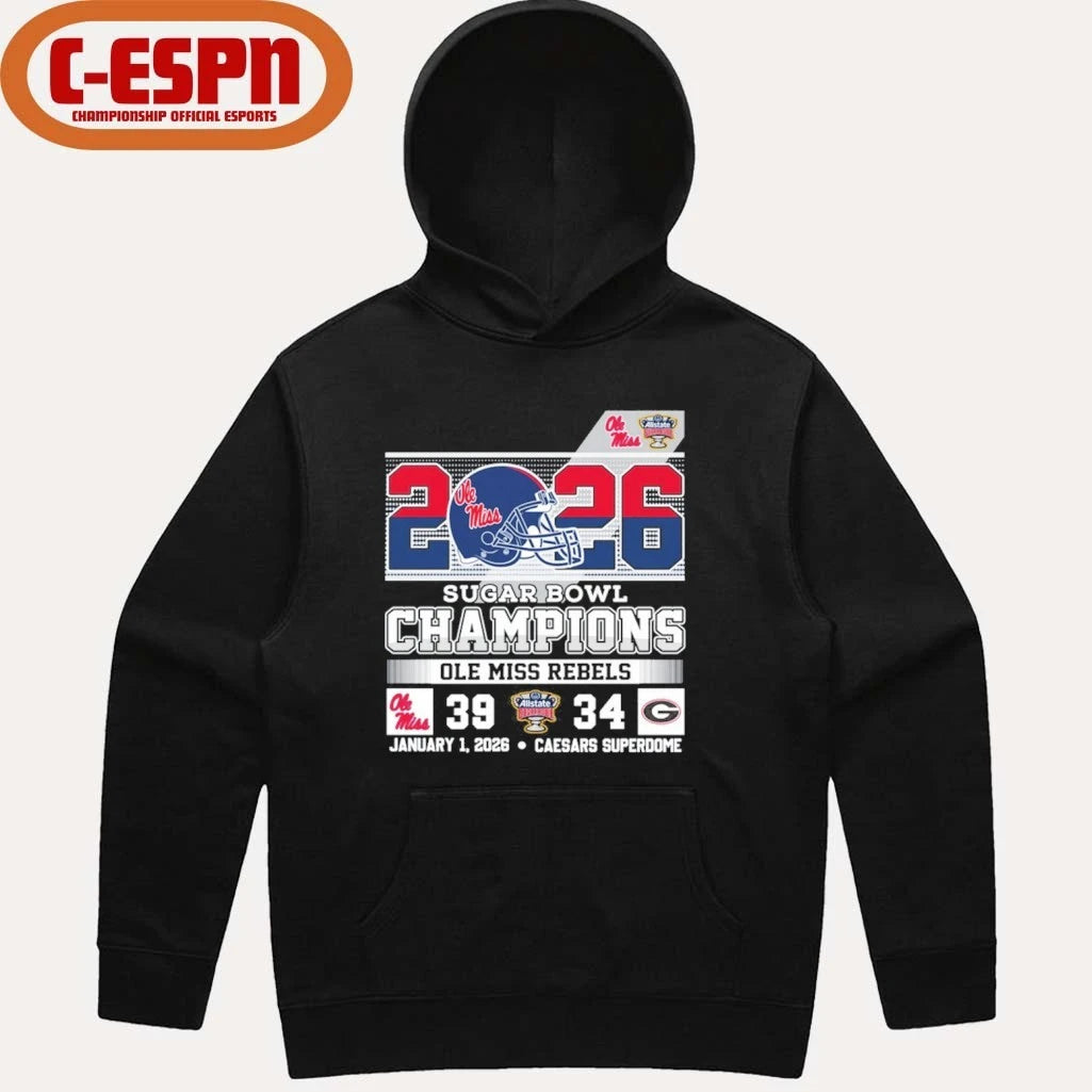 Official 2026 Allstate Sugar Bowl Champions Ole Miss 39-34 Georgia Shirt