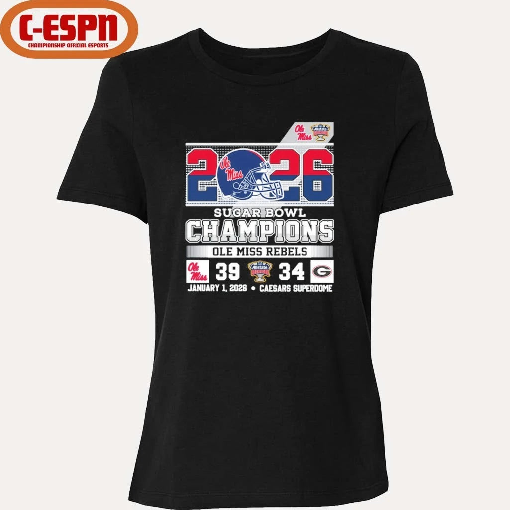 Official 2026 Allstate Sugar Bowl Champions Ole Miss 39-34 Georgia Shirt