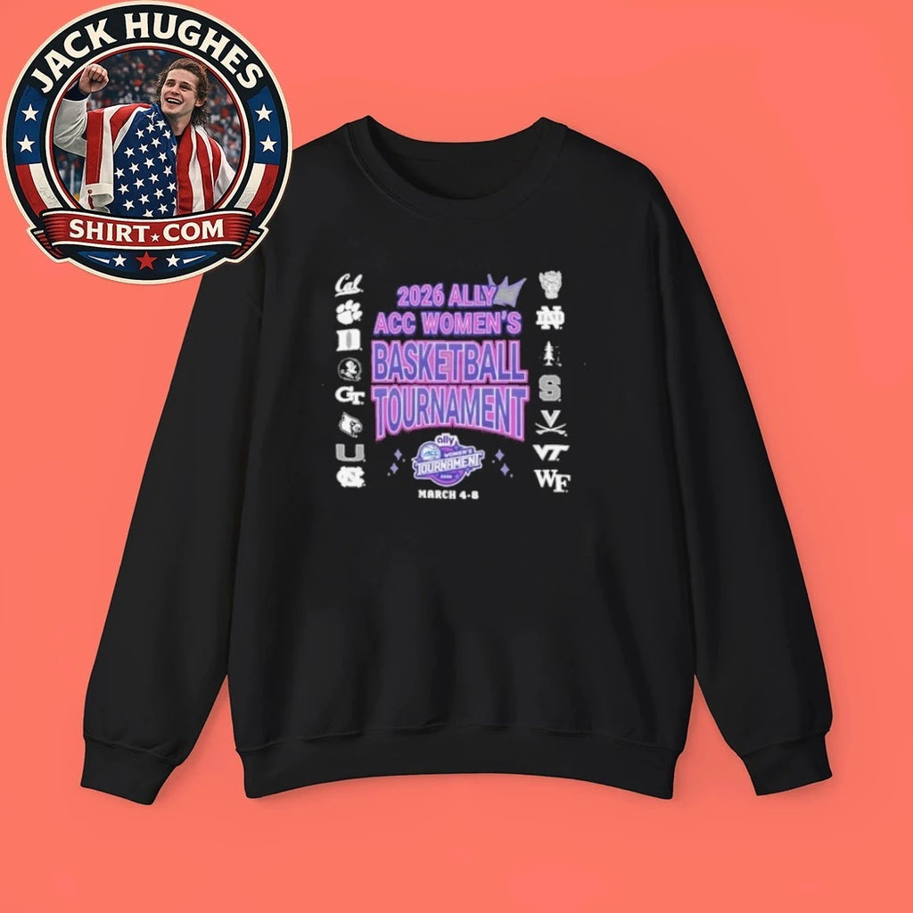 Official 2026 Ally Acc Womens Basketball Tournament Team Logo Shirt