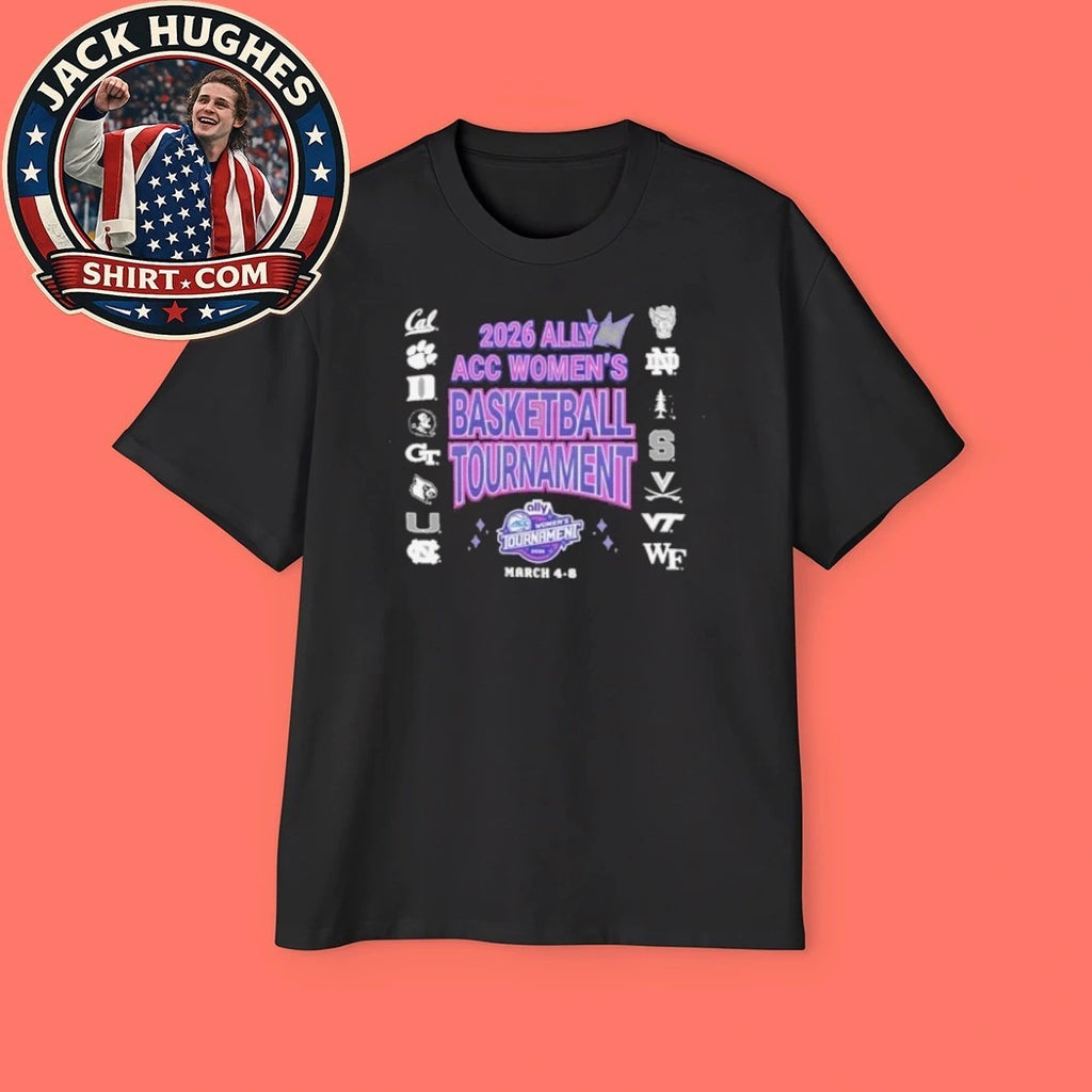 Official 2026 Ally Acc Womens Basketball Tournament Team Logo Shirt
