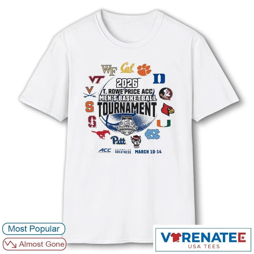 Official 2026 Atlantic Coast Conference ACC Men’s Basketball Tournament March 10 to March 14 T-Shirt