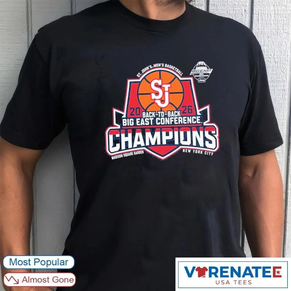 Official 2026 Back To Back Big East Tournament Champions NYC St. John’s University Red Storm Men’s Basketball T-Shirt
