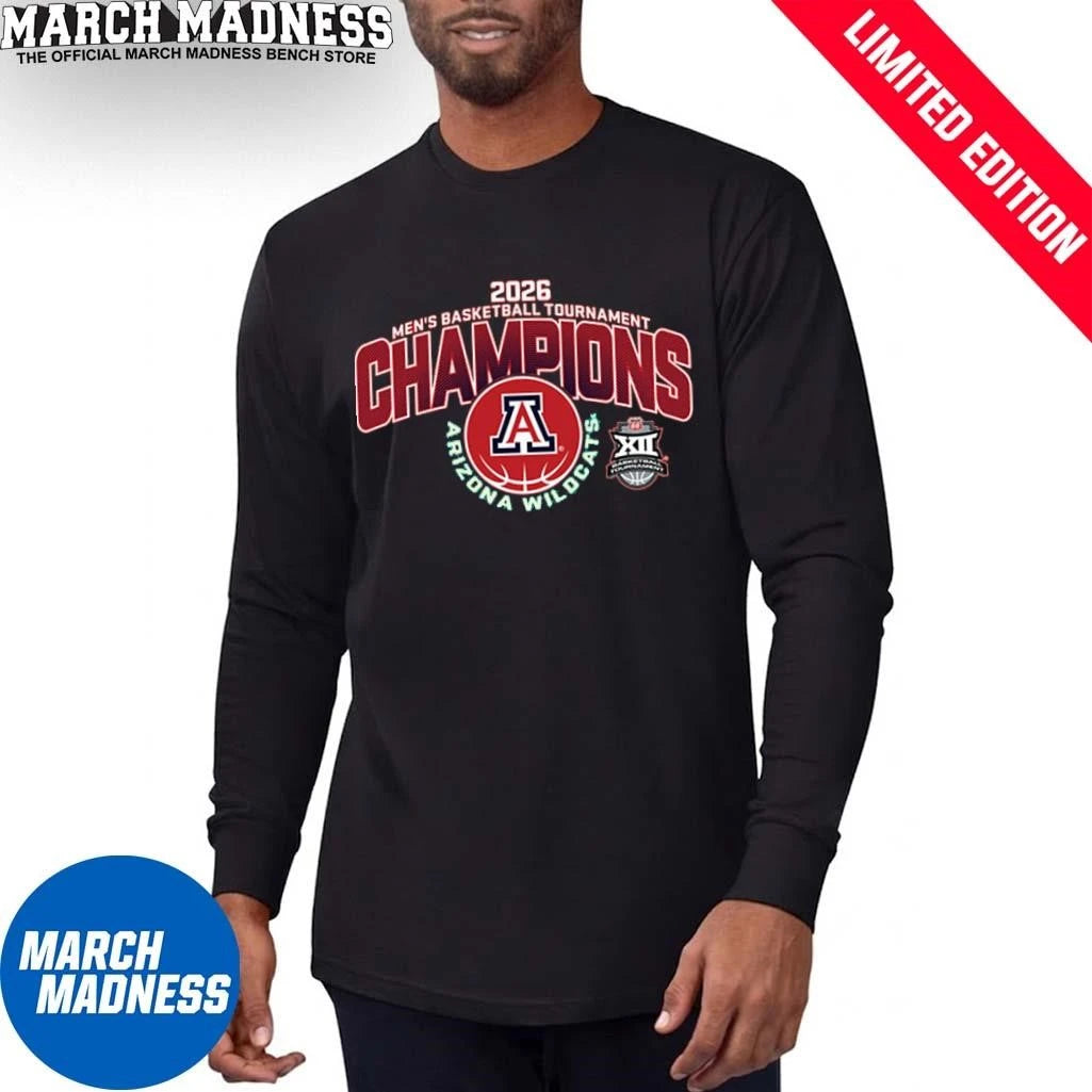 Official 2026 Big 12 Men’s Basketball Conference Tournament Champions Arizona Wildcats Shirt