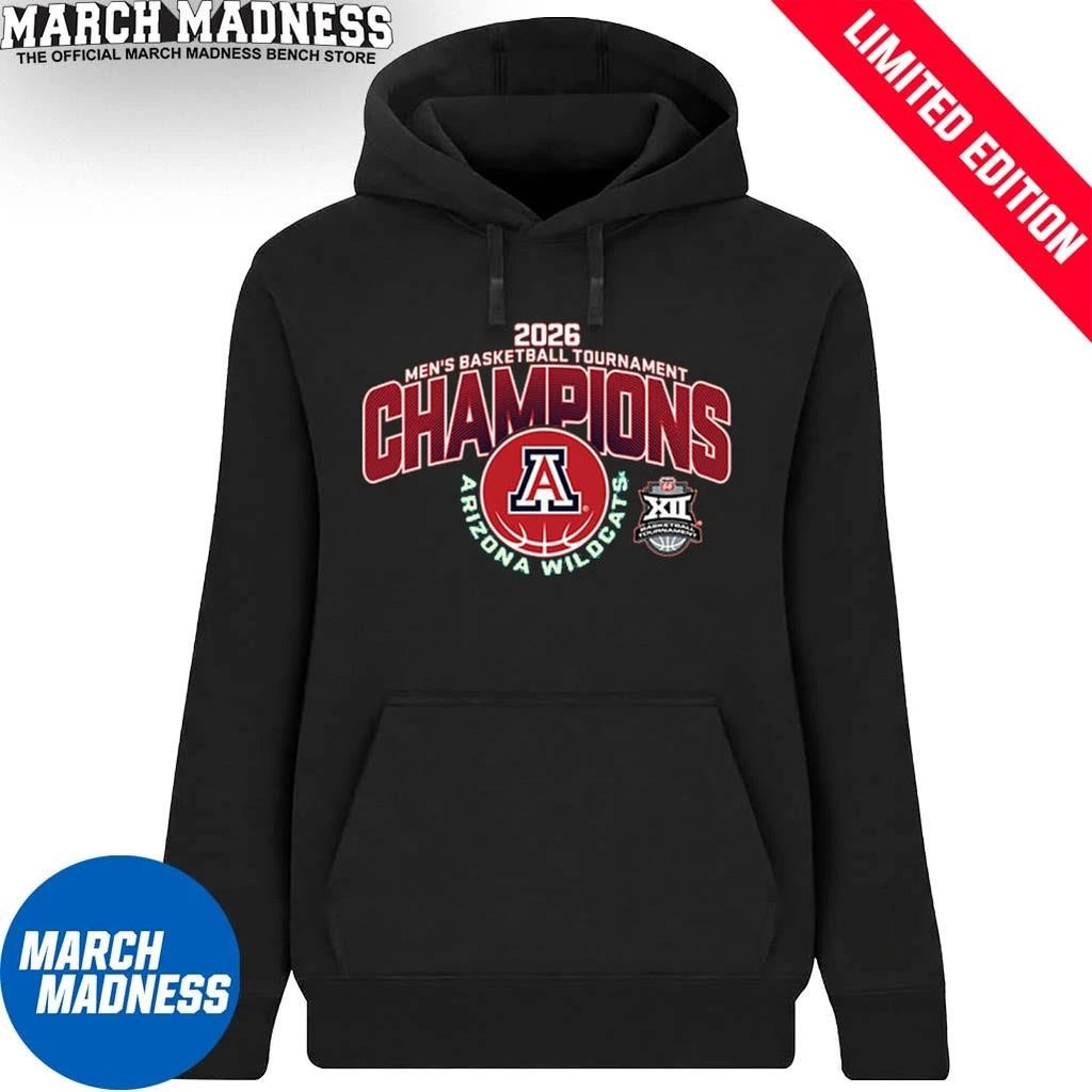 Official 2026 Big 12 Men’s Basketball Conference Tournament Champions Arizona Wildcats Shirt
